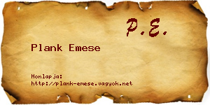Plank Emese névjegykártya